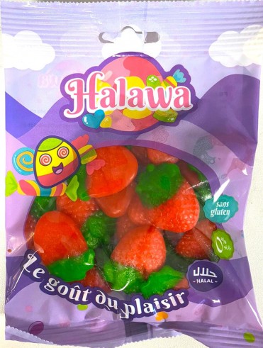 Fraises Lisses bonbons Halal 100g Halawa
