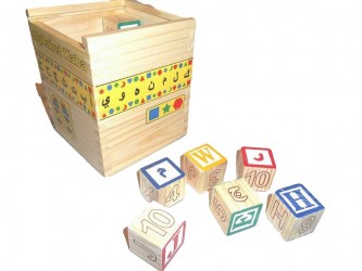 Cubes bois Alphabet Kaaba arabe -  français