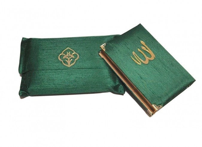 Coran avec Pochette Arabe Hafs Vert Emeraude
