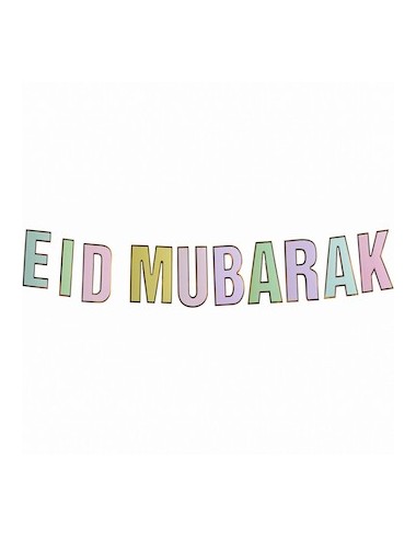 Guirlande color pastel Eid Mubarak